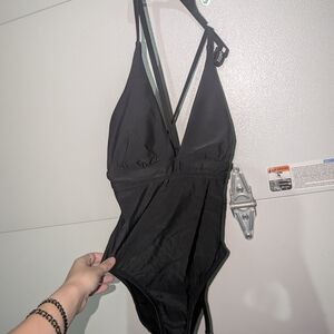 Time and Tru Black One Piece Swimsuit